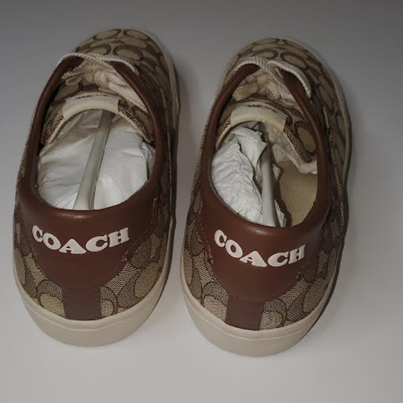 NWOT Women's Authentic Coach Citysole Skate Sneakers C2705 Signature Khaki Logo - Picture 2 of 11